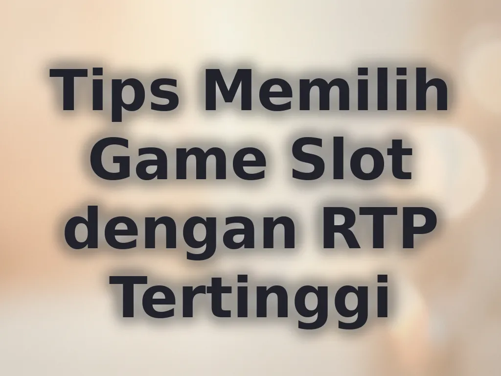 Tips Memilih Game Slot dengan RTP Tertinggi