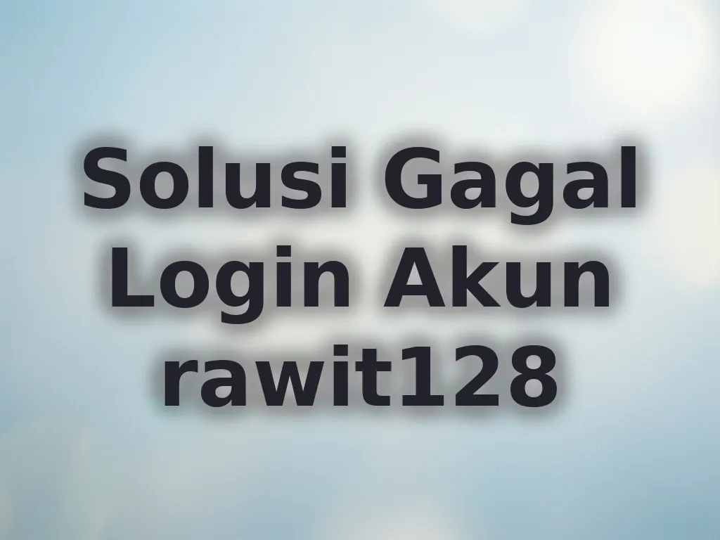 Solusi Gagal Login Akun rawit128